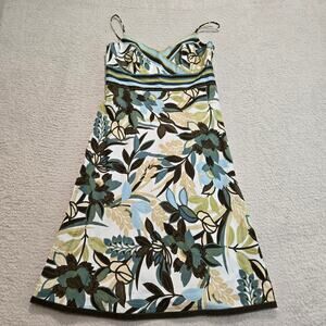 Ann Taylor Floral Print A-line Sleeveless Sundress Size 4 Garden Girl